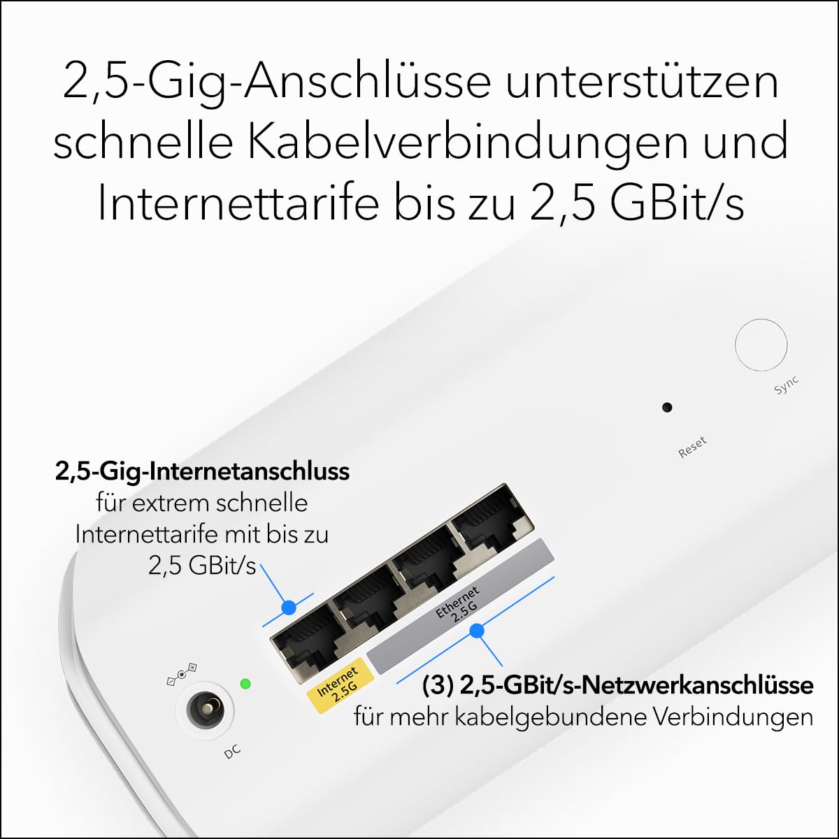 NETGEAR Orbi Serie 770 | Mesh WiFi 7 System | RBE773 | Mesh WiFi 7 Router und 2 Satelliten | Bis zu 11 Gbit/s | Abdeckung bis 540 m² | 100 Geräte | 2,5-GB-Internetport | Tri-Band BE11000 | 3 Pack