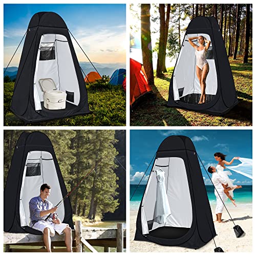 Image of Pop Up Toilet Tent riggoo Portable Shower Toilet Tents for Camping Privacy Outdoor Changing Room for Beach Fishing Hiking Sun Shelter (UV Protection)