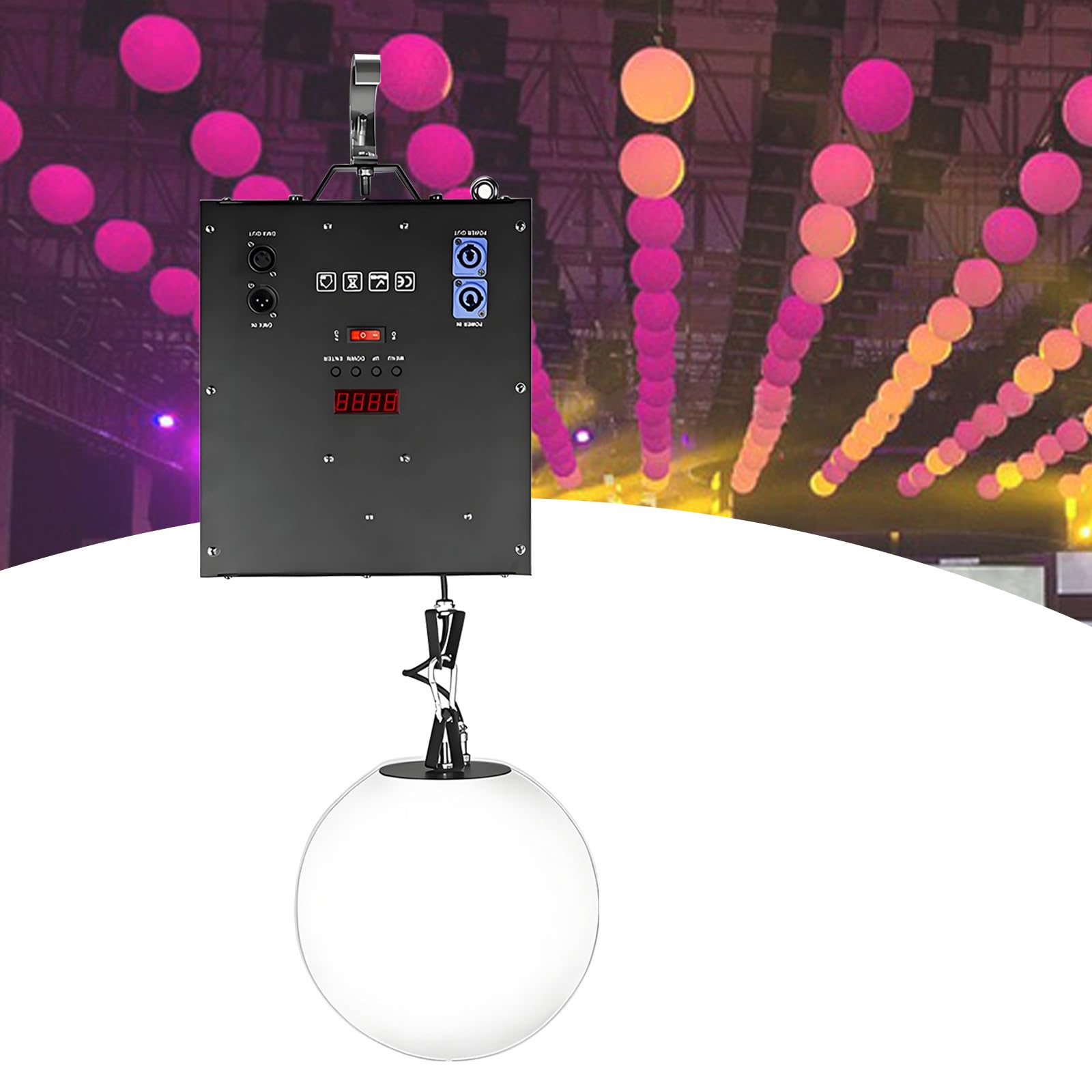 LED Podnoszona Kula Sceniczna (DM×/Master-Slave/Auto), Imprezowe Światła Stroboskopowe - Sprzęt Oświetleniowy Kinetic, Zakres Podnoszenia 3 Metry, do Barów, Show Scenicznych