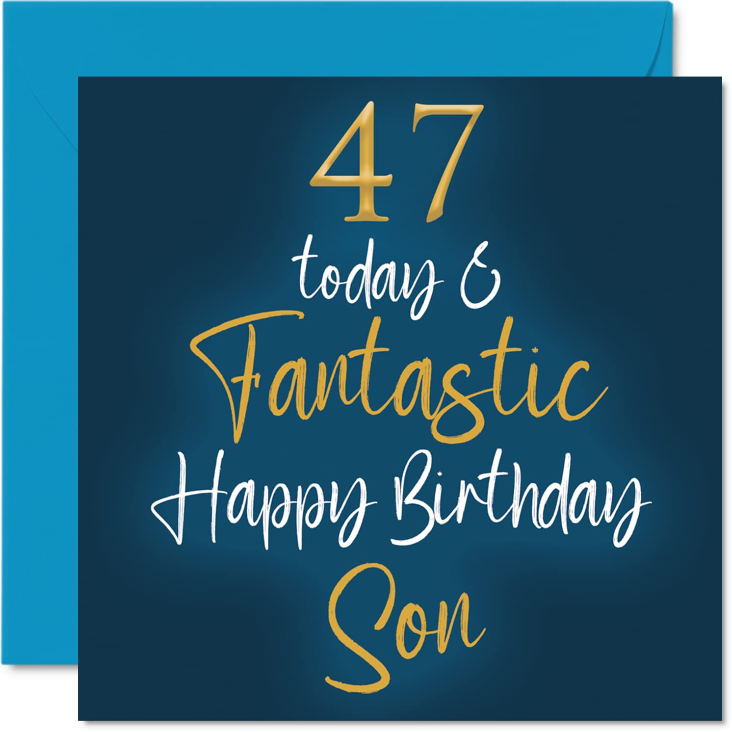 Fantastic 47th Birthday Card for Son - Happy 47 Today & Fantastic - Mum or Dad Birthday Greeting Card, Son's Gift, 145mm