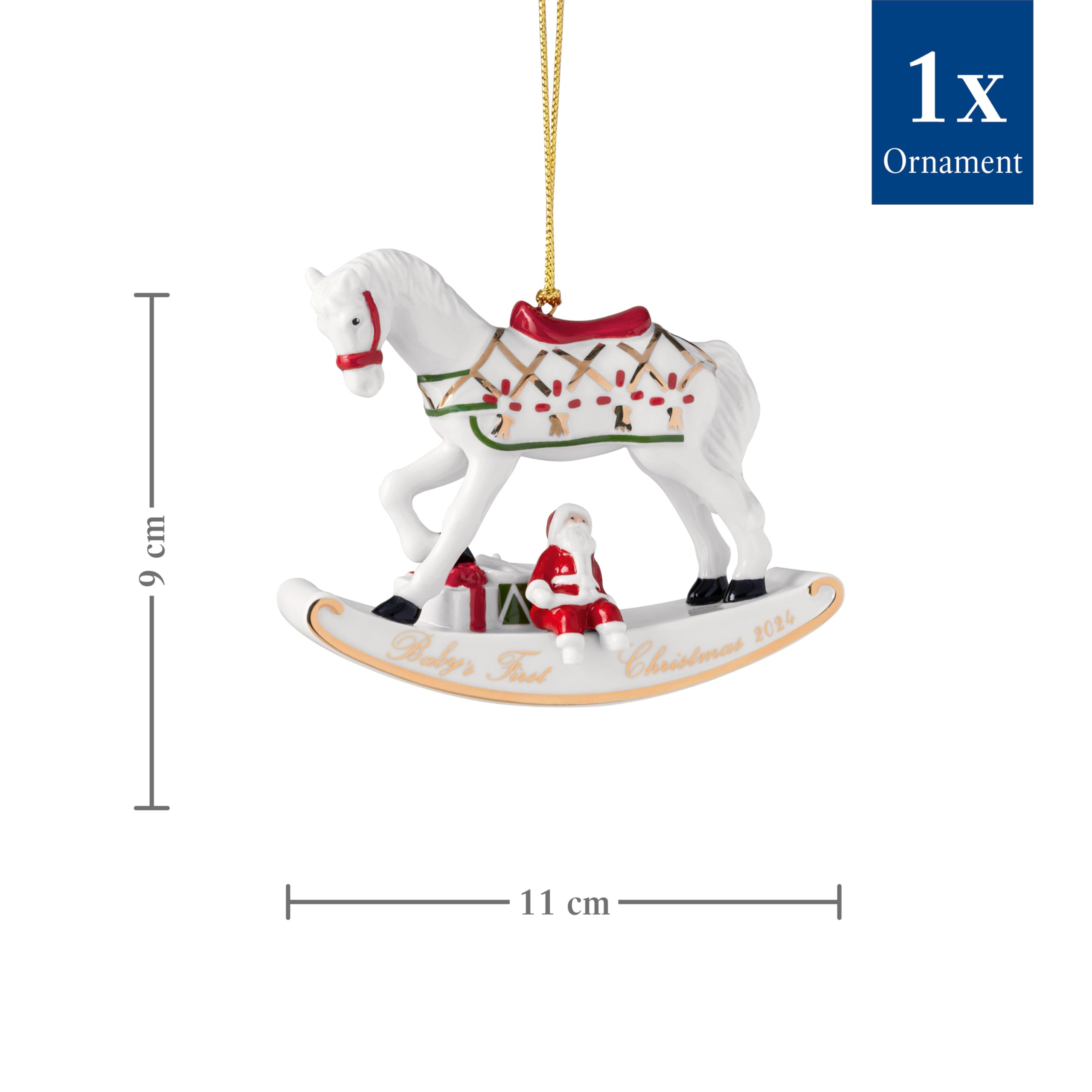 Villeroy & Boch – Christmas Classics Ornamente Weihnachten "Schaukelpferd" Bunt, Weihnachtsdeko, Weihnachtsdekorationen, Figur, Baumschmuck, Anhänger, Premium Porcelain, Metall, Kunststoff