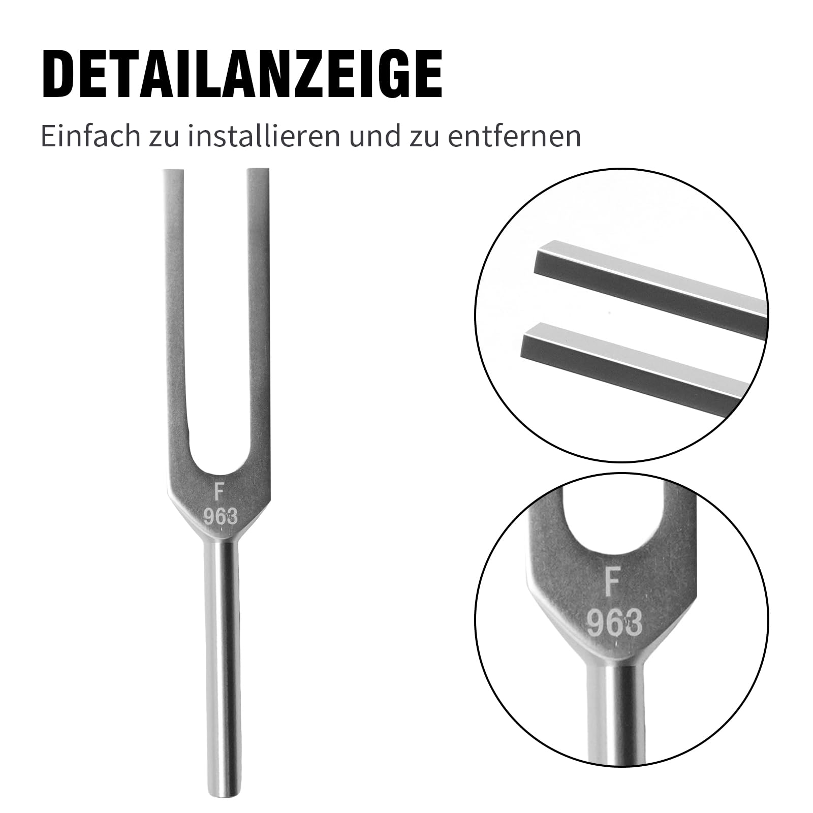 9 PCS Solfeggio Stimmgabel-Set, mit Silikonhammer und Aufbewahrungstasche, 174/285/396/417/528/639/741/852/963 Hz, geeignet für Therapie, Klangheilung und Medizinische Anwendungen