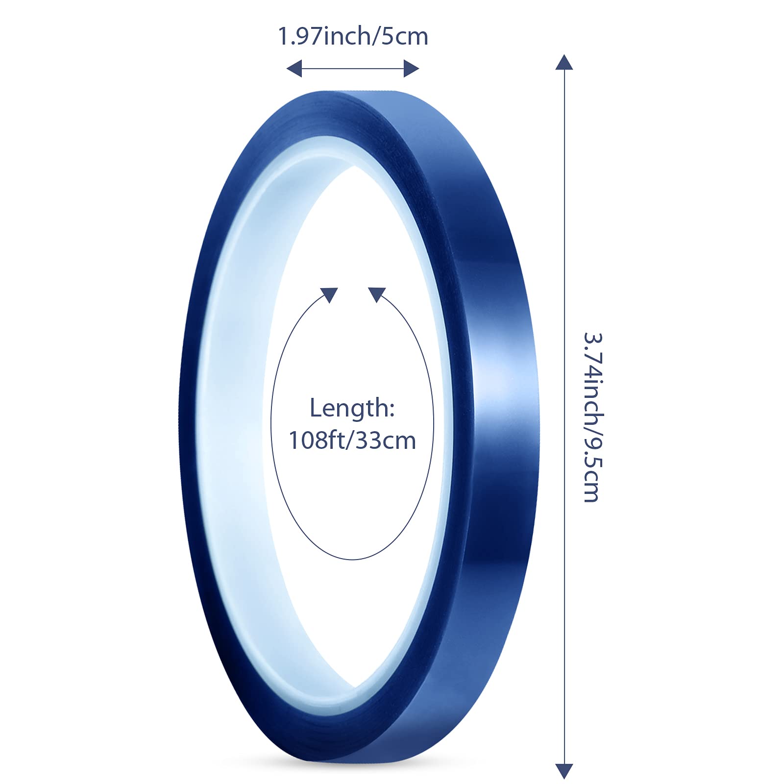 4 rollos de 10 mm x 33 m 108 ft cinta calefactora para sublimación cinta resistente al calor sin residuos cinta de transferencia de calor para impresión electrónica