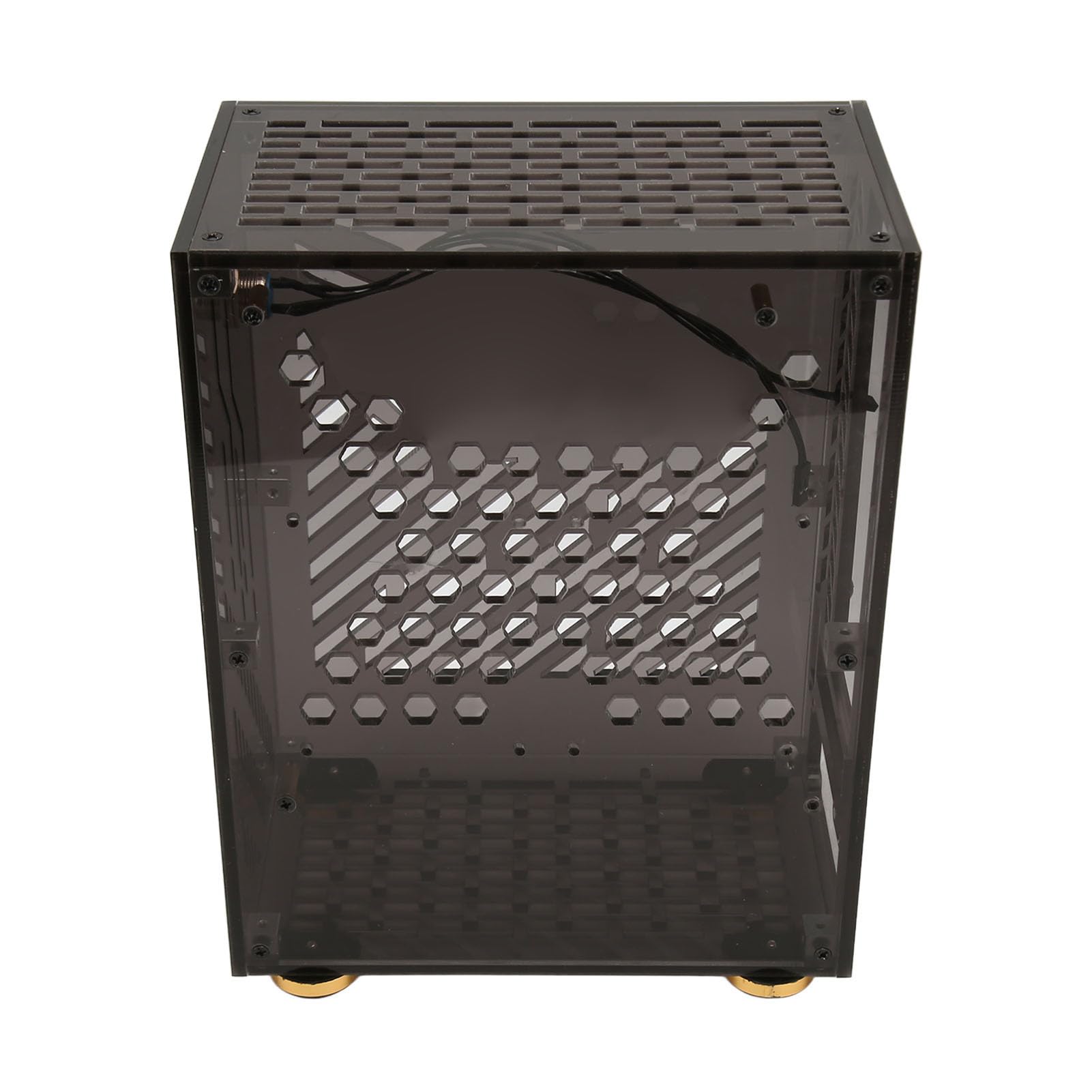 Zunate Obudowa Chłodząca 360 Mini ITX 4,3 L |Przezroczysta Obudowa Komputera PC z Przezroczystym Panelem Akrylowym Flex Power na Dysk SSD 2,5 Cala (BLACK)