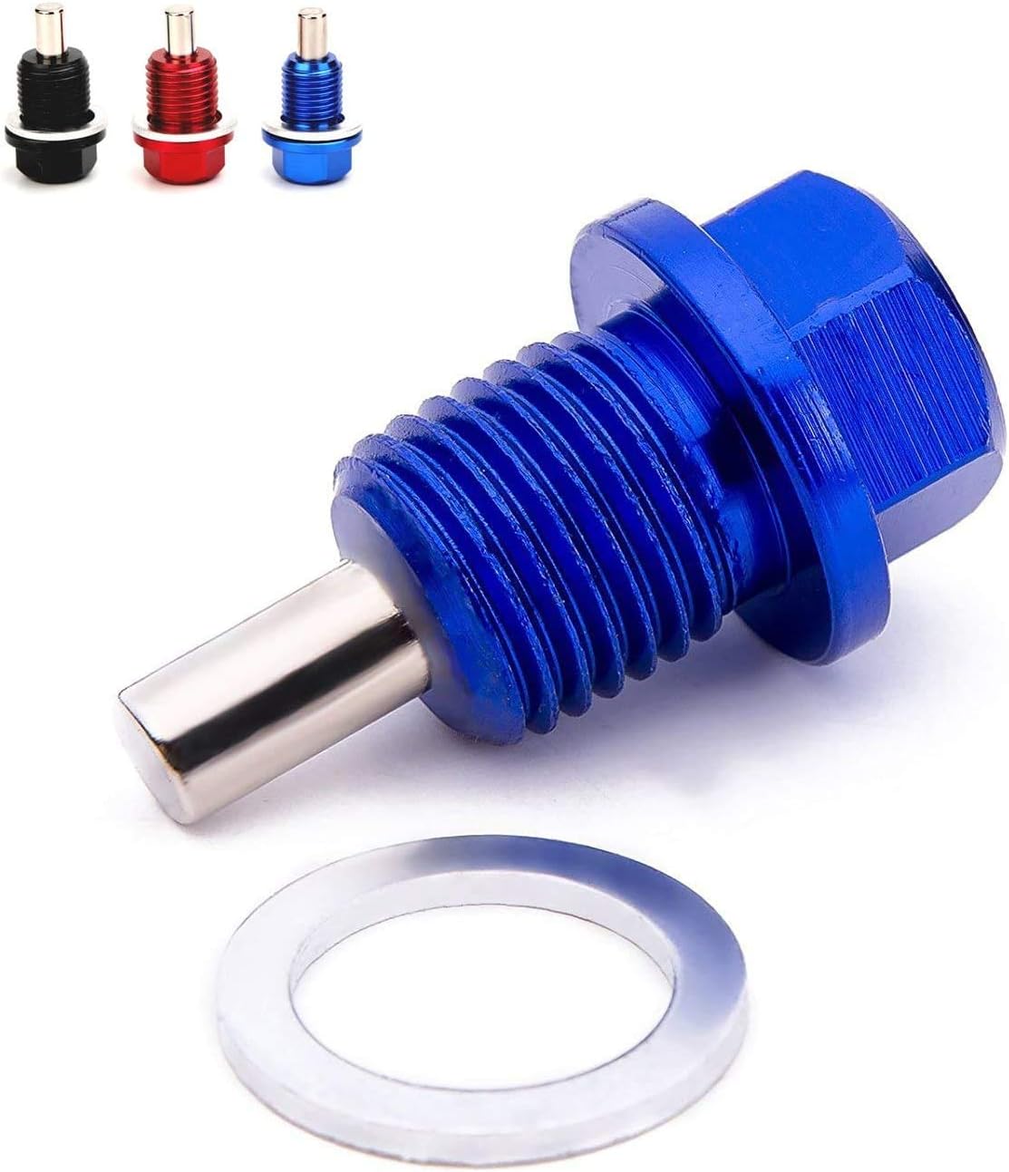 Upstream Magnetic Oil Drain Plug Magnetic Sump Drain Nut Oil Drain Bolt (12x1.25,Blue)