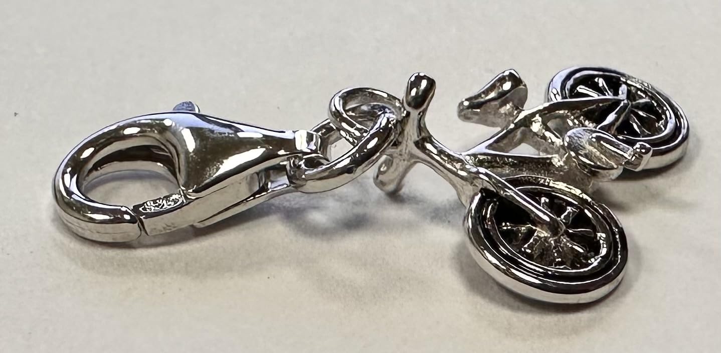 Quiges Charm con Cierre Plateado Bicicleta Abalorios Joyería de Mujer