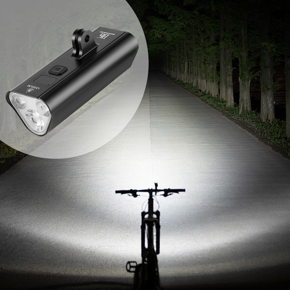 phares de vélo à Affichage numérique et Lampe Frontale