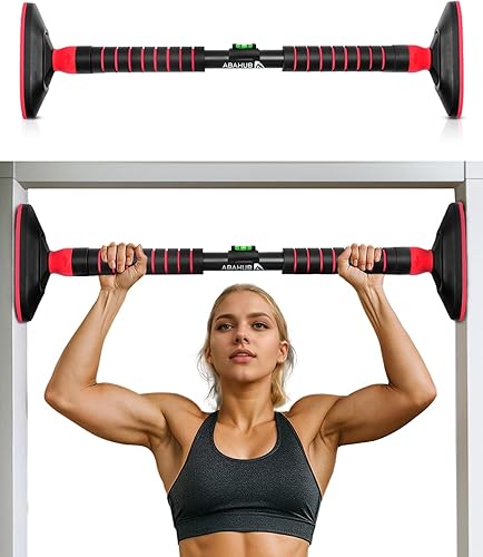 Abahub Barra de dominadas para el hogar, montada en la puerta Ahorro de espacio plegable para apartamentosgarajes Entrenamiento de fuerza de