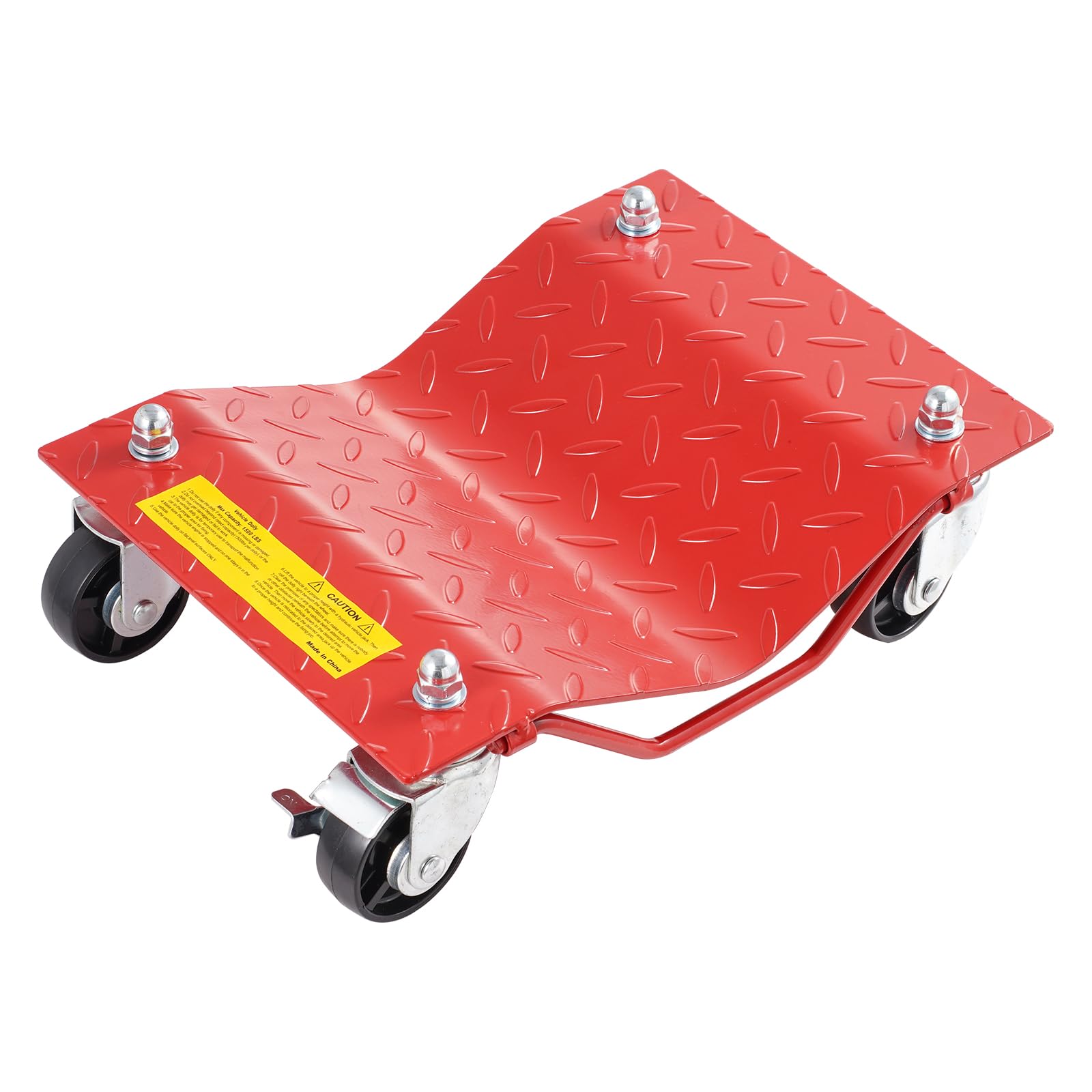 VEVOR Chariot de Manutention de Voiture 4PCs Capacité Totale 3,6 T, Chariot Déplace Voiture en Acier, avec Roues, Aide à la Manœuvre Positionnement pour Véhicule Camion Remorque Moto Bateau, Rouge