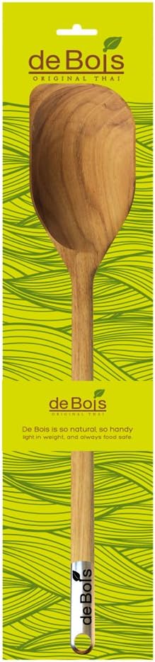 de Bois Paddle – Deep S-Tail 16.7 x 2.4 x 0.5 inches l Organic Teak For Boiling l Spatula With Stainless Food Grade l Balance Weight I Non Toxic Wooden Kitchen Utensils l Gift For Who Loved To Cook