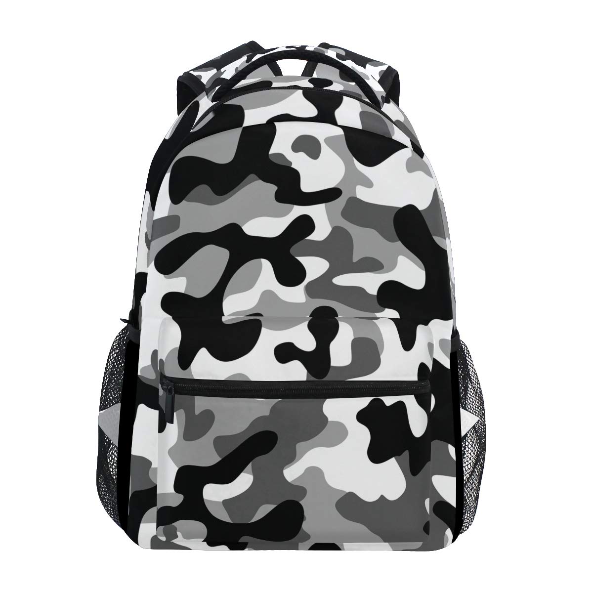 JUZGTSIT Military Camouflage Backpack School Shoulder Bag Gym Backpack, Grey White Laptop Bag Outdoor Travel Bag For Kids Boys Girls Women Men
