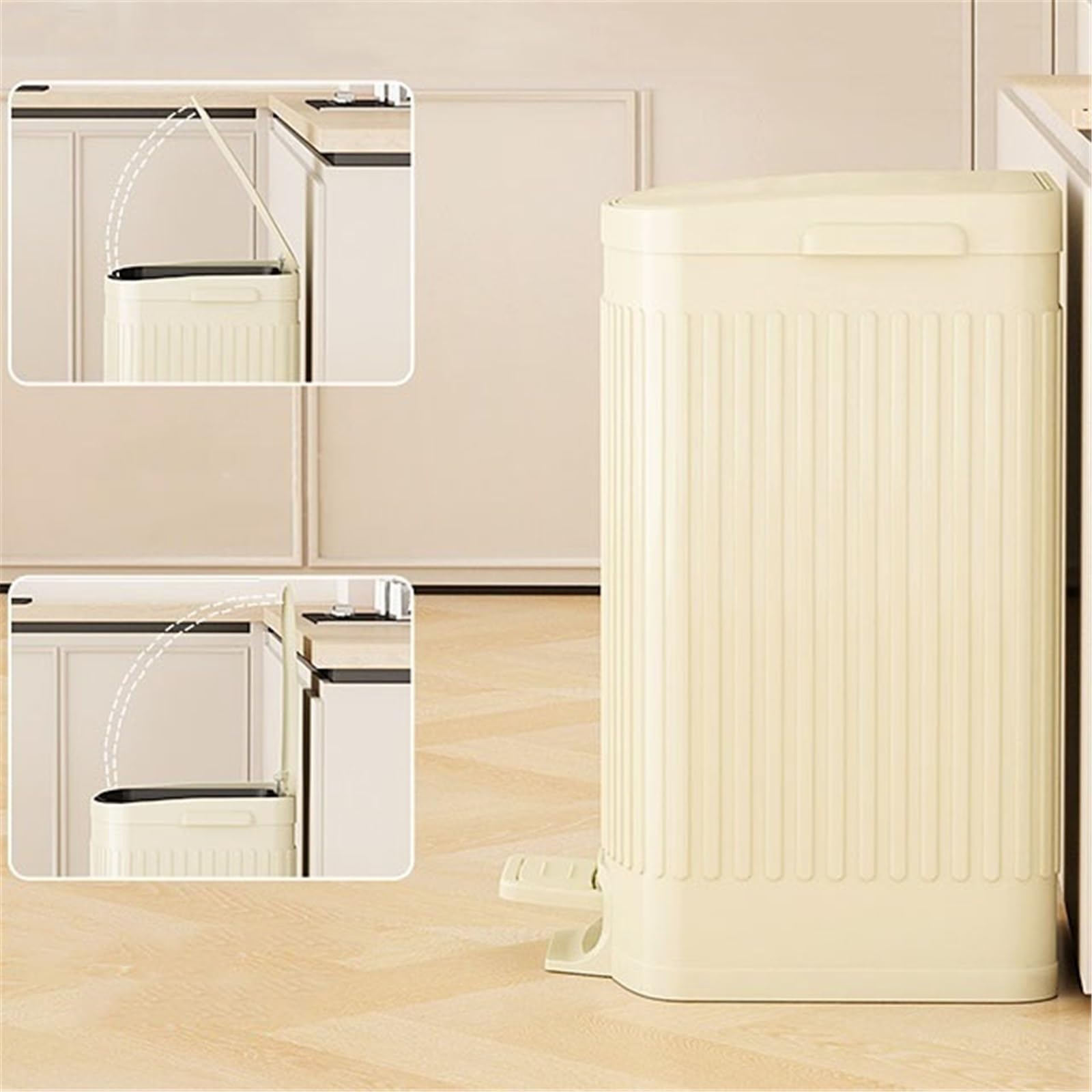Papelera Papelera De Baño Con Pedal Y Contenedor Interior Desmontable bote de basura de cocina(Negro,Pequeño)