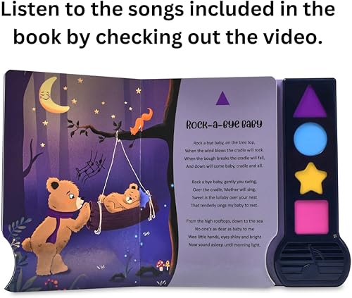 Miniatura 2 de Libro musical para niños pequeños con canciones de cuna, juguete interactivo, centelleante, estrellita centelleante, cantar, libro de sonido