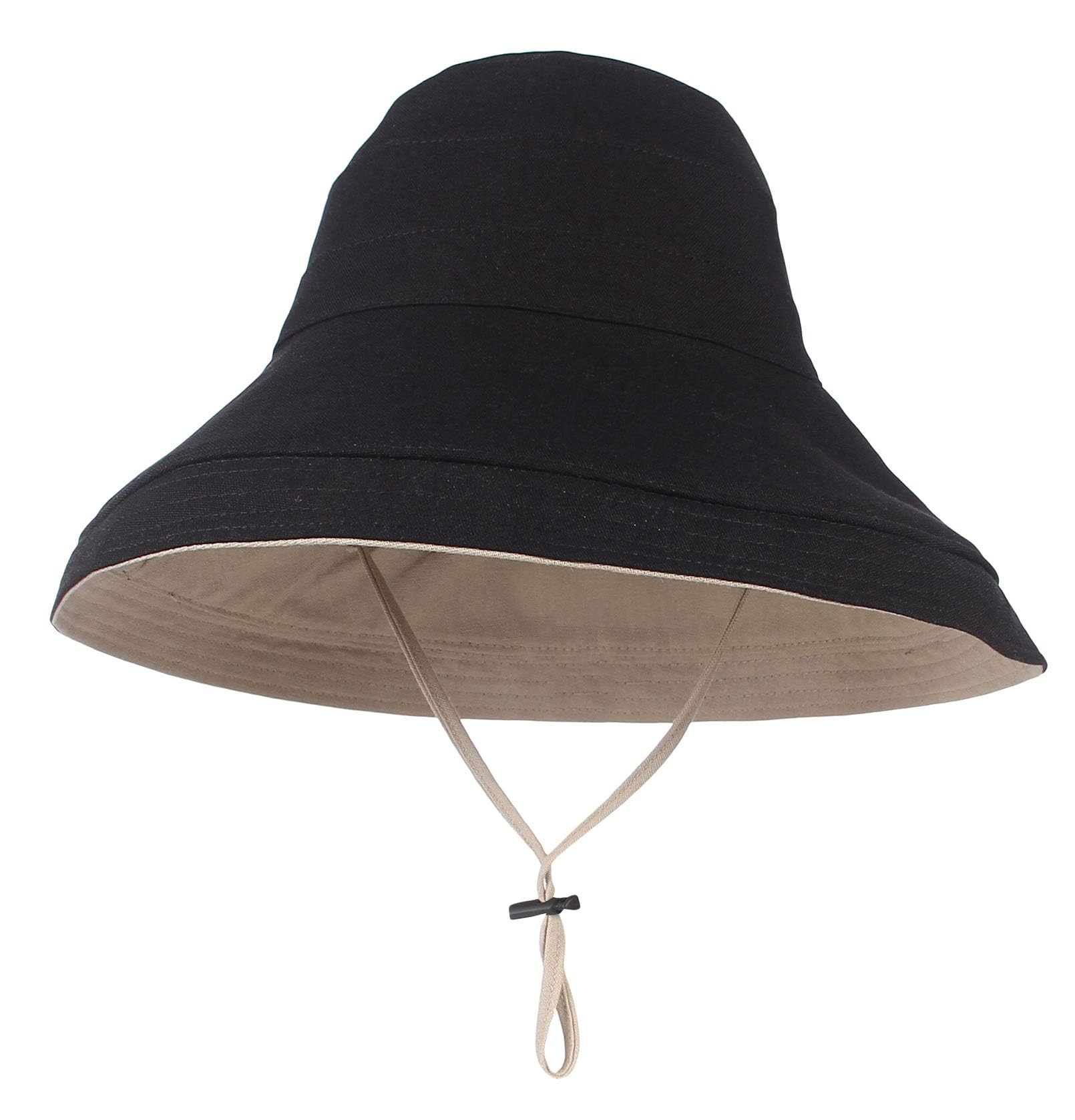 GEMVIE Sombrero de Sol Pescador para Mujer Verano Playa ala Ancha Grande Reversible Gorras de Pesca,Protector del Sol Unisex
