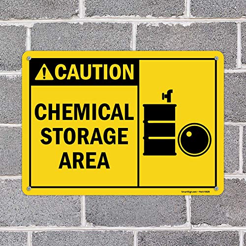 Panneau aluminium résistant SmartSign Caution Chemical Storage Area - 3