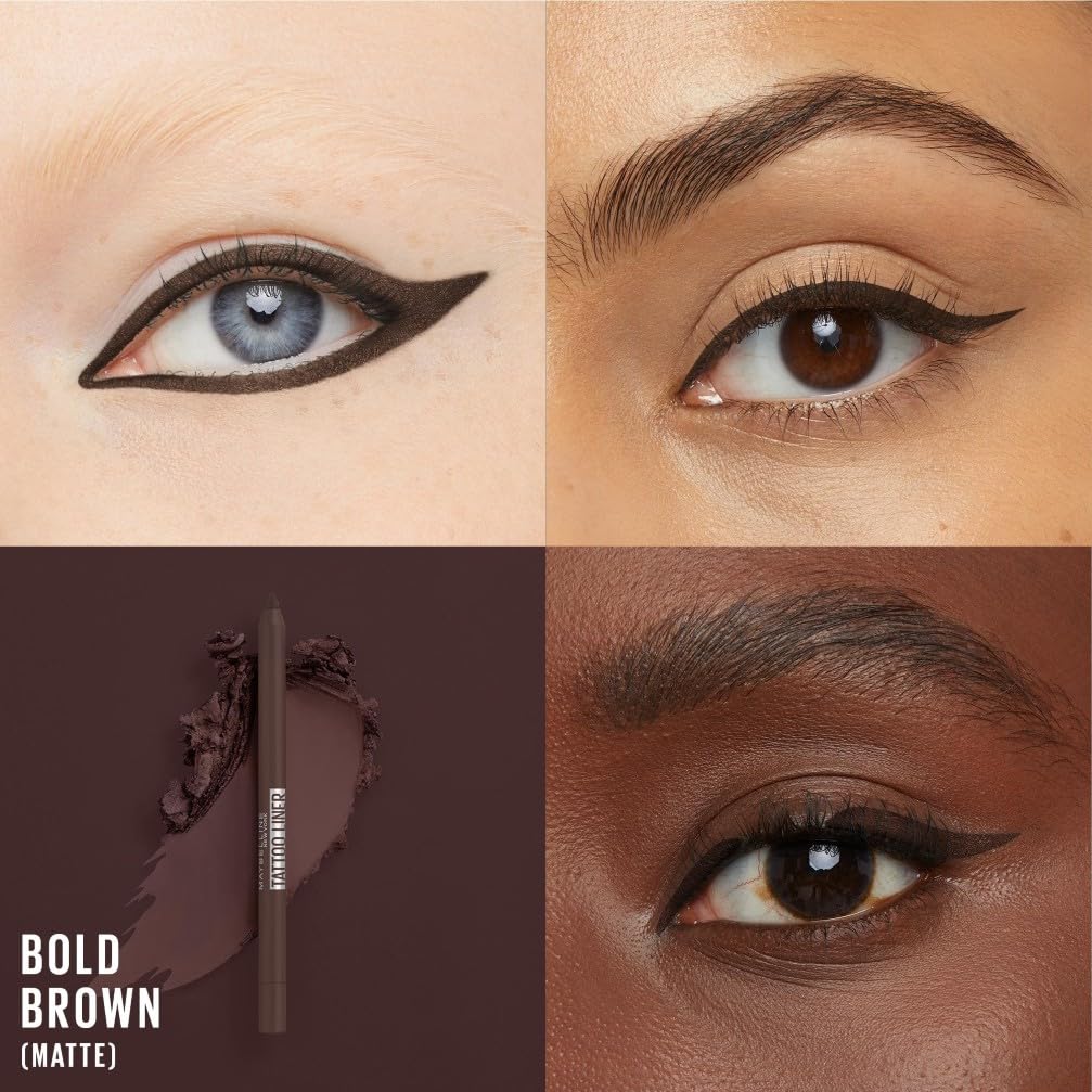 Maybelline New York Tattoo Liner Gel Pencil, Matita Occhi in Gel, Colore Intenso Bold Brown, Tenuta 36H