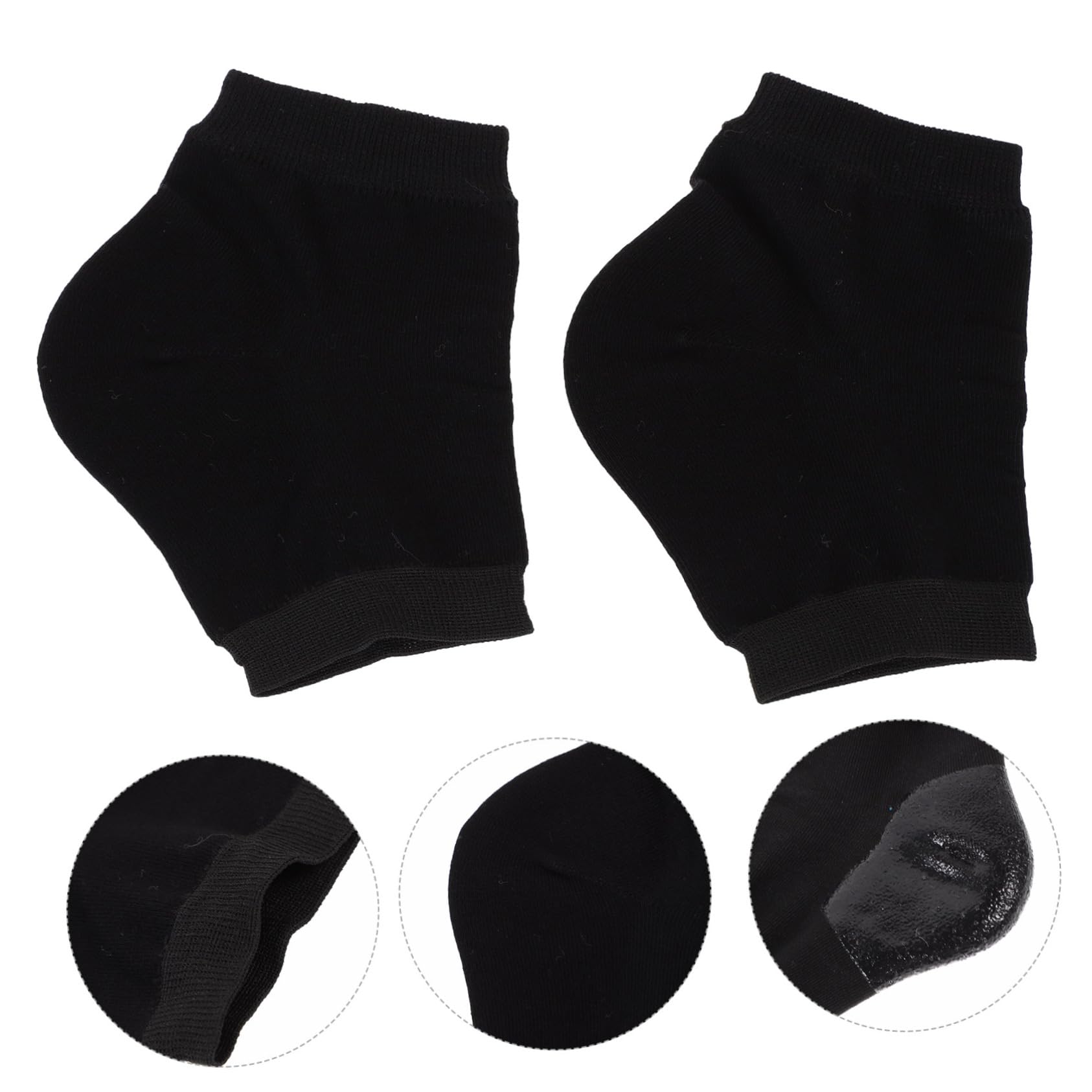Calcetines Hidratantes sin Dedos para Talones Agrietados, 10 Pares Negros