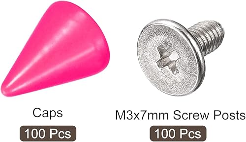 Miniatura 3 de uxcell 100 juegos de tachuelas de cono de 0.39 x 0.394 pulgadas y remaches de metal para ropa, cinturones, bolsas, zapatos, manualidades, cuero,