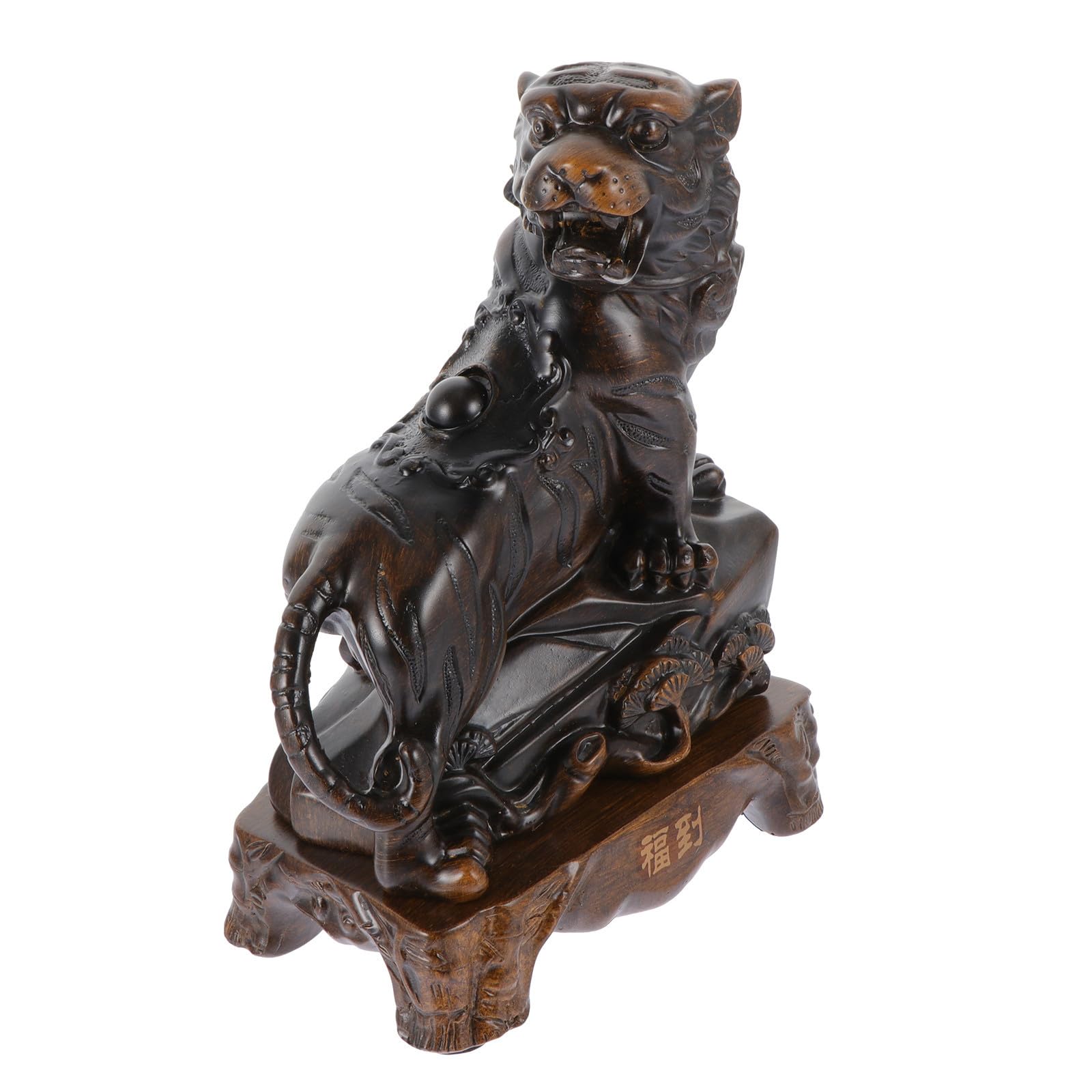 Toddmomy Kreative Kleine Tigerfigur aus Kunstharz für Schreibtisch und Innenraum Stilvolle Vintage Tiger Statue mit Stabiler Basis als Glücksbringer
