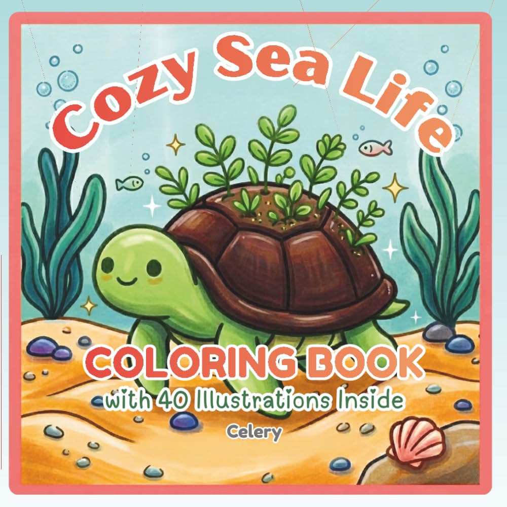 Cozy Sea Life Coloring Book for Teens & Adults: Bold Easy Ocean Animals, Beach Scenes & Cute Relaxing Summer Designs