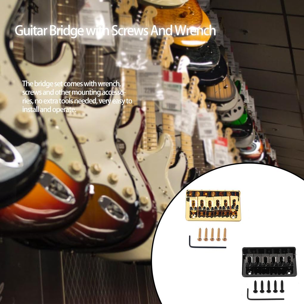 3 zestaw gitarowy stały mostek ze śrubami i kluczem dla dzieci solidna metalowa część zamienna 73 mm siodełko końcówka instrument elektryczny złoty