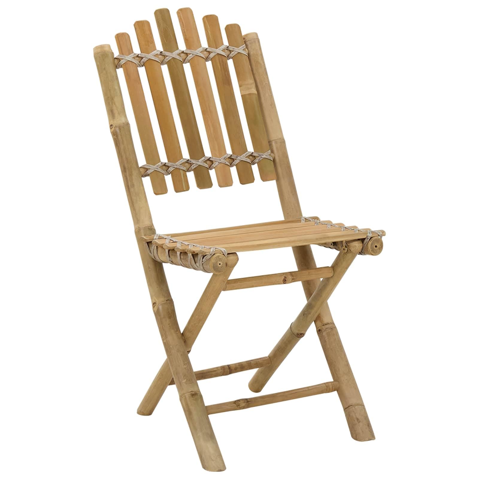 Chaise de Jardin Moderne et Pliante vidaXL en Bambou Naturel au Design Minimaliste