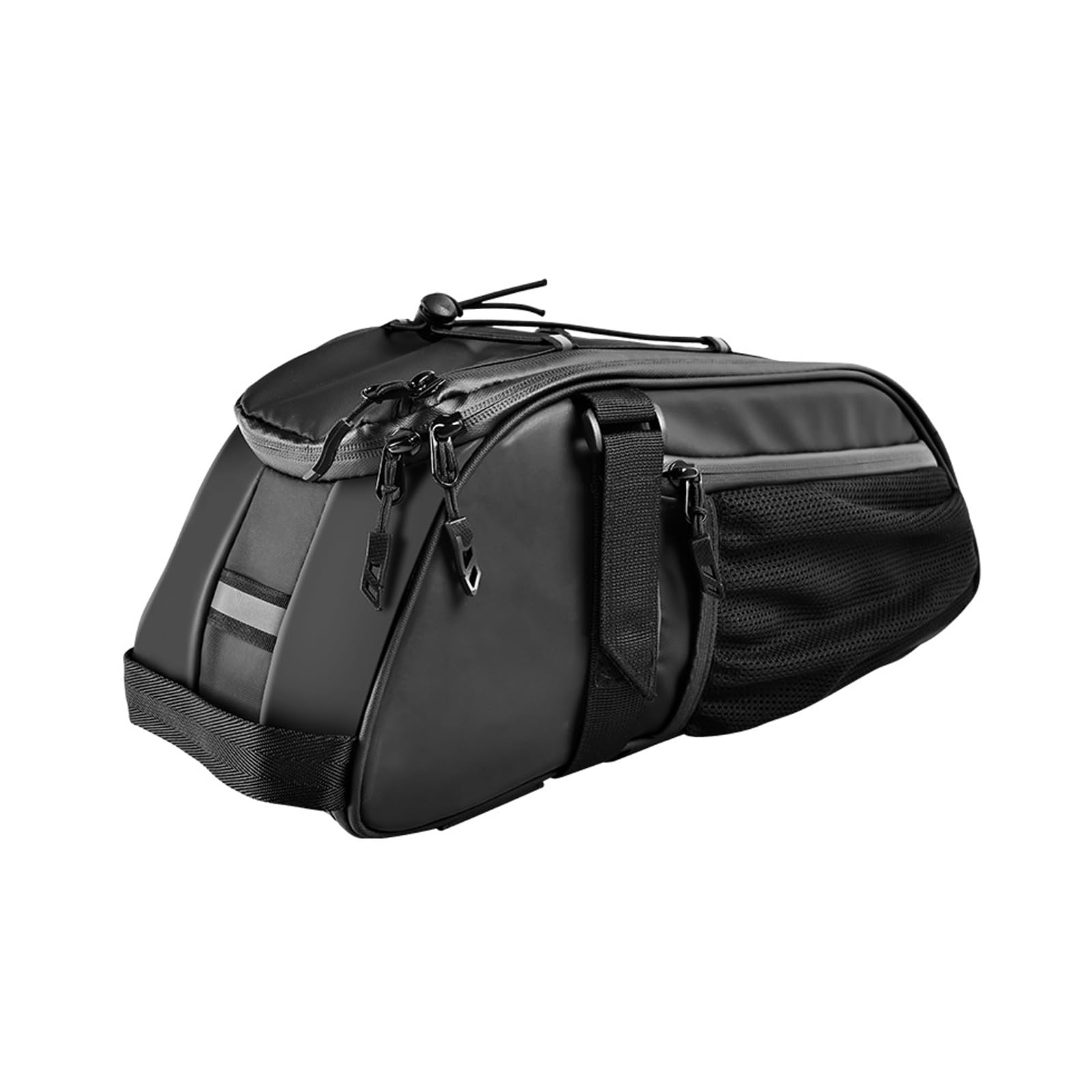 Borsa Bici Posteriore, Borsa per bici, borsa da sella posteriore per bicicletta, Borsa a tracolla, Borsa a mano, per Bicicletta Impermeabile in PVC (Nero)