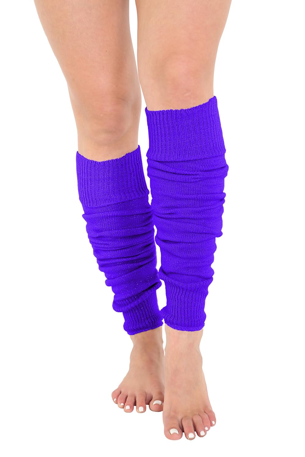 Crazy Chick Women's Purple Crazy Chick® Deluxe Luxurious 80'S Plain Ribbed Leg Warmers Legwarmers 12 Color Tu Tu (Purple)