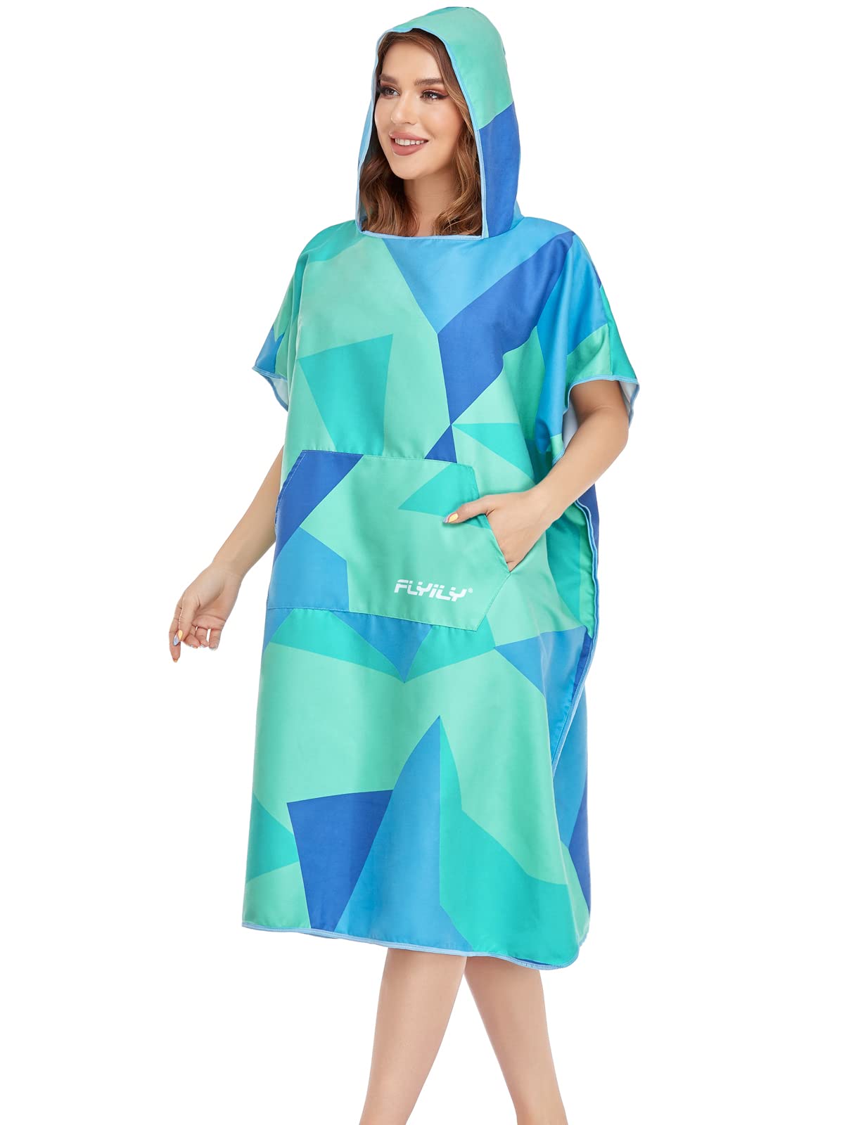 Toalla de Microfibra para Poncho de Surf con Capucha Bata de Baño para Nadar y Cambiarse en La Playa Talla única Todos los Adultos