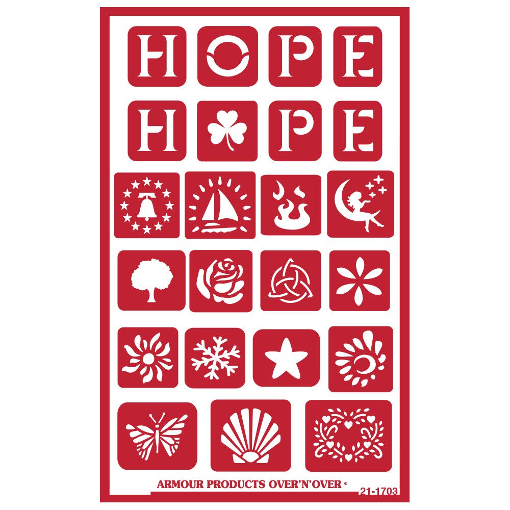 ARMOUR ETCHOver N Over Stencil 21-1703 Over N Over Glass Etching Stencil, brown