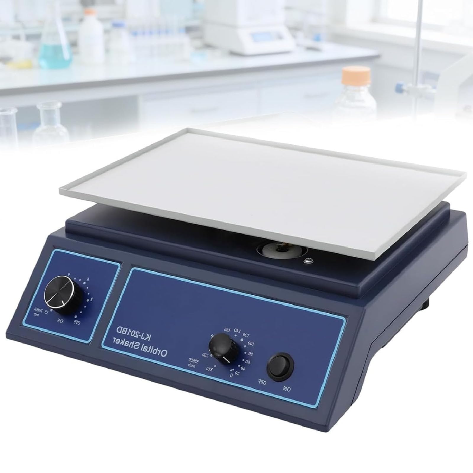 Agitatore orbitale da laboratorio, miscelatore orizzontale con velocità regolabile 20-210 giri/min, modalità temporizzata e continua, capacità di carico 1 kg per miscelazione e coltura