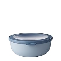 Mepal – Multi Bowl Cirqula Round – Contenitori Plastica con Coperchio – Adatto come contenitore ermetico per Frigo, microonde, Congelatore e piatti da portata – Ciotole Cucina – 1250 ml – Nordic blue