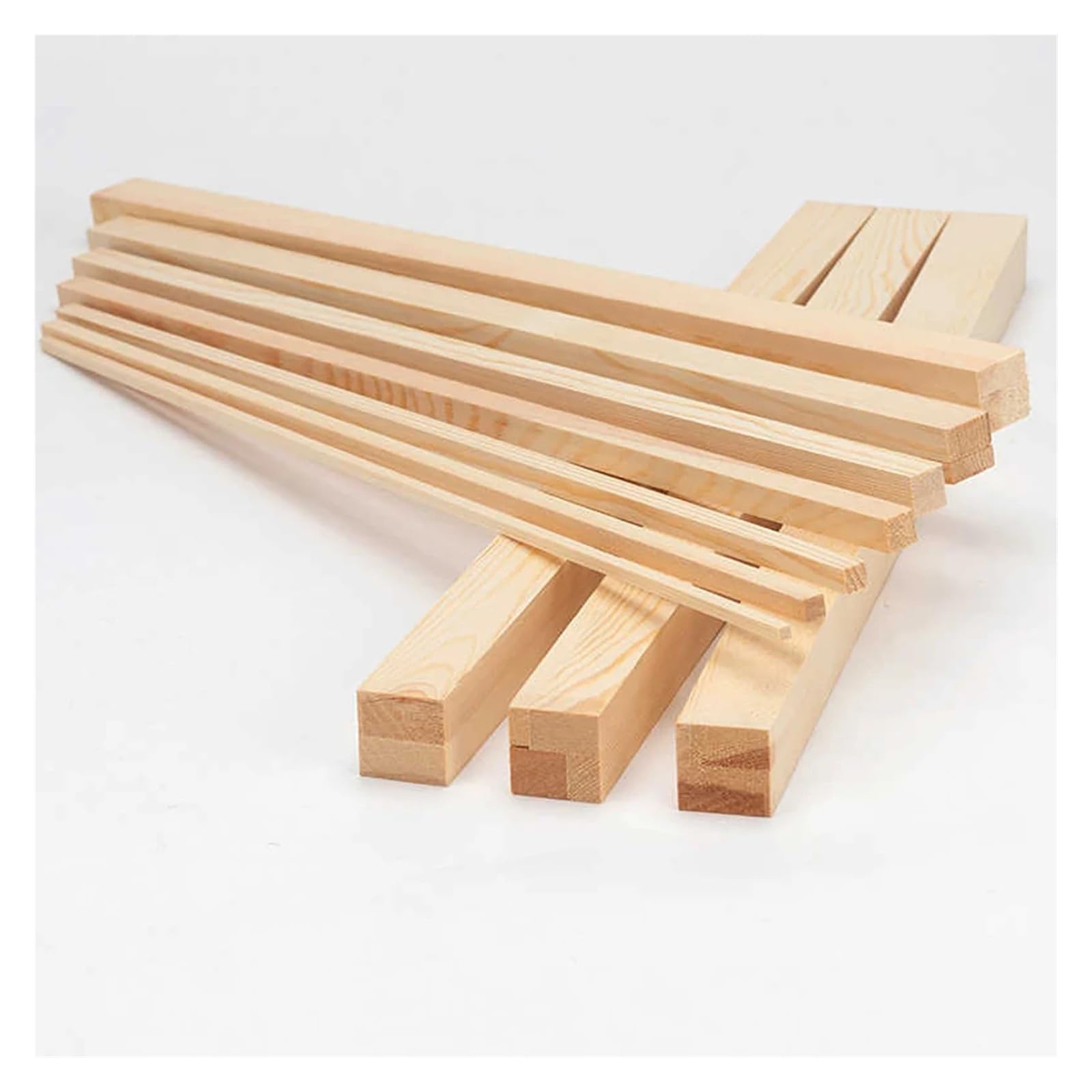 Drewniane gładkie pręty Niedokończone paski drewna sosnowego Kwadratowe 5-25 mm 330 10 szt | DIY Craft Drewniane paski Lekkie, mocne dla modeli Rzeźby meblowe Ozdoby(5x5x330mm,1pcs)