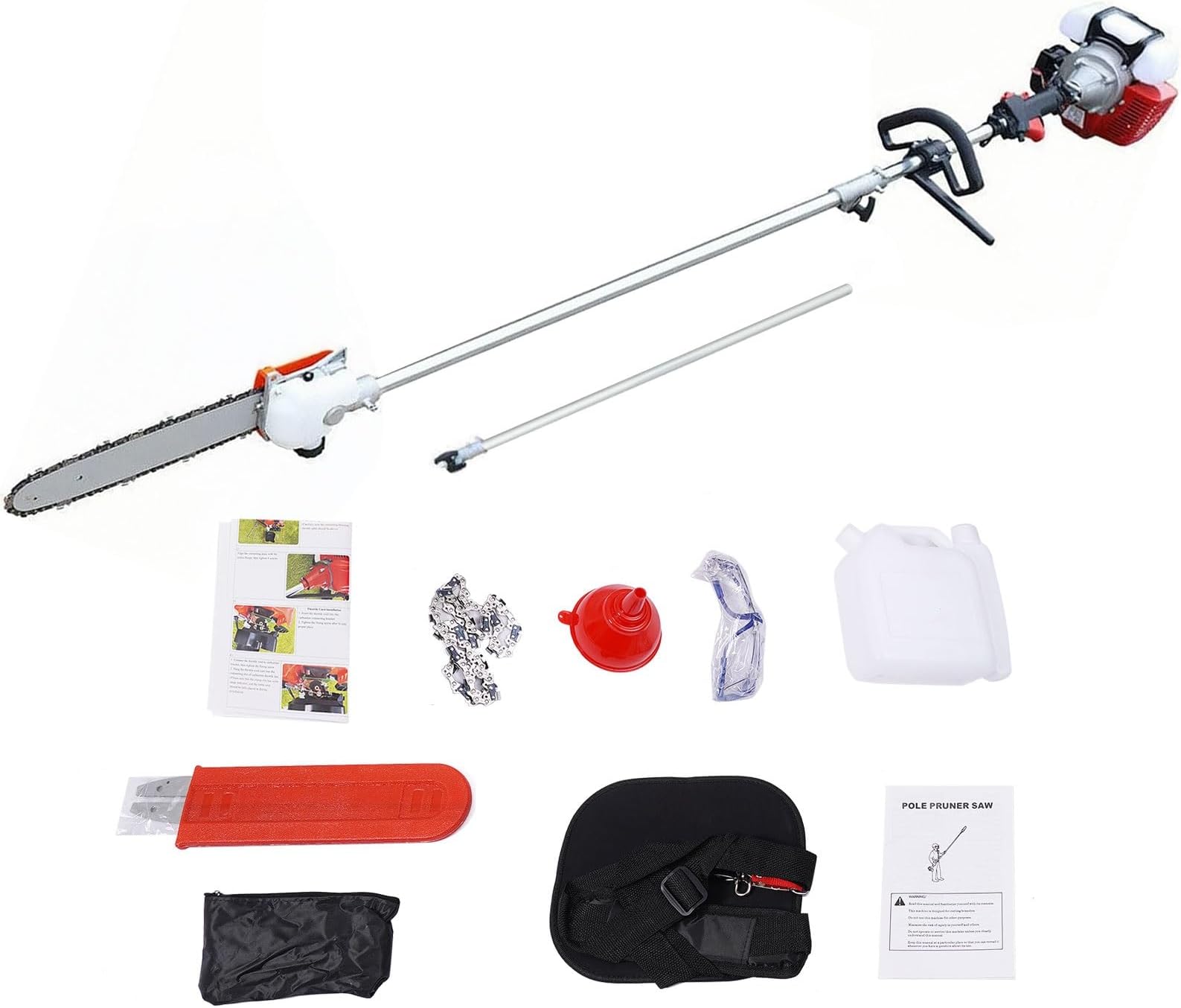 Gas Powered Pole Saws 58CC Pole Saw Gas Powered Extendable to 16FT Upgraded