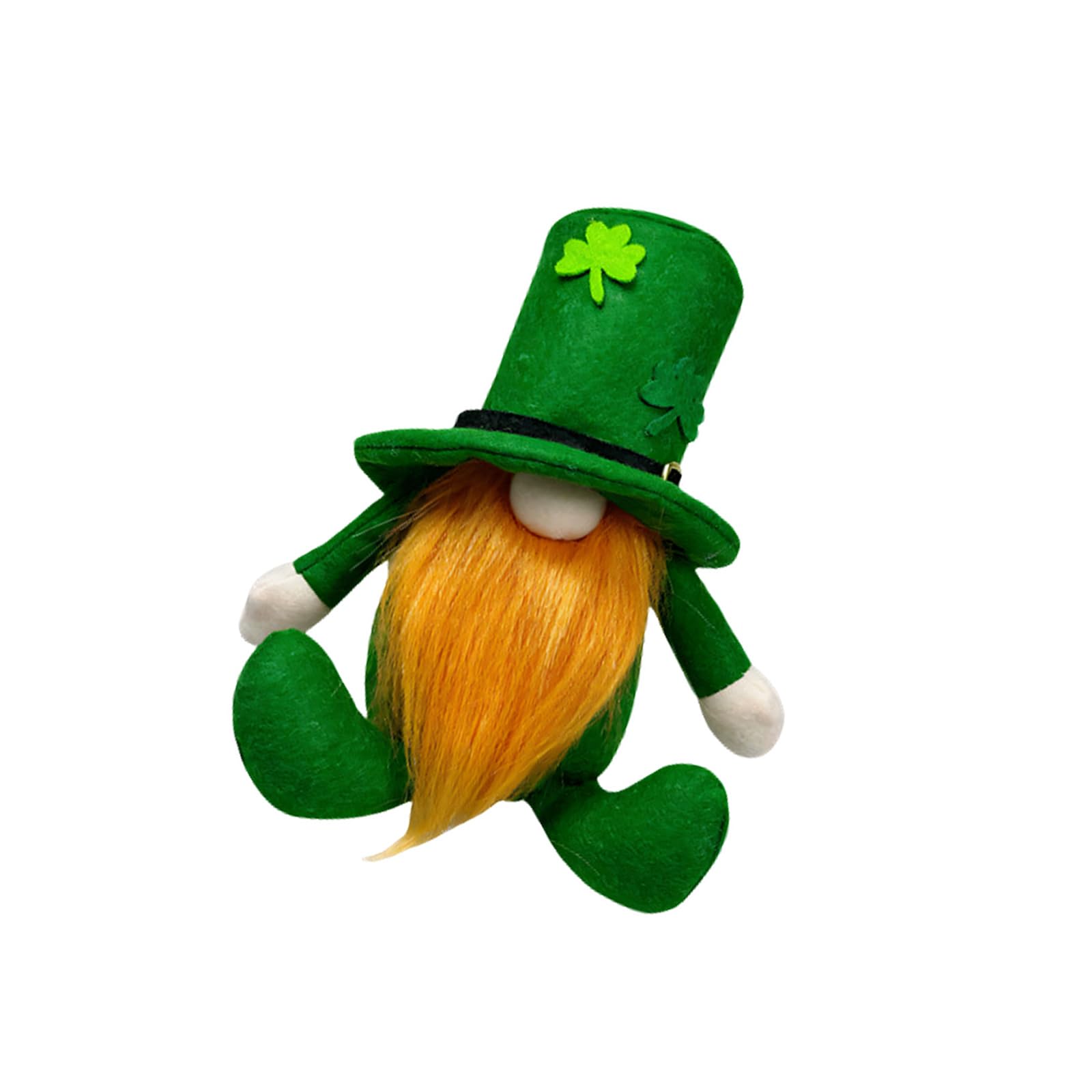 OSNIYAW Irish Festival Face Less Dwarf Doll with Green Leaves for Patricks Day Decoration Shamrocks Gnomes for Home Offices Irish Festival Dwarf
