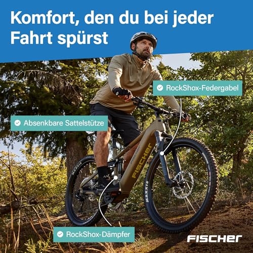 Fischer E-Bike MTB Montis 10.0i Ultimate Elektrofahrrad für Damen und Herren, RH 43, Mittelmotor 90 Nm, 36 V Akku – Bild 4