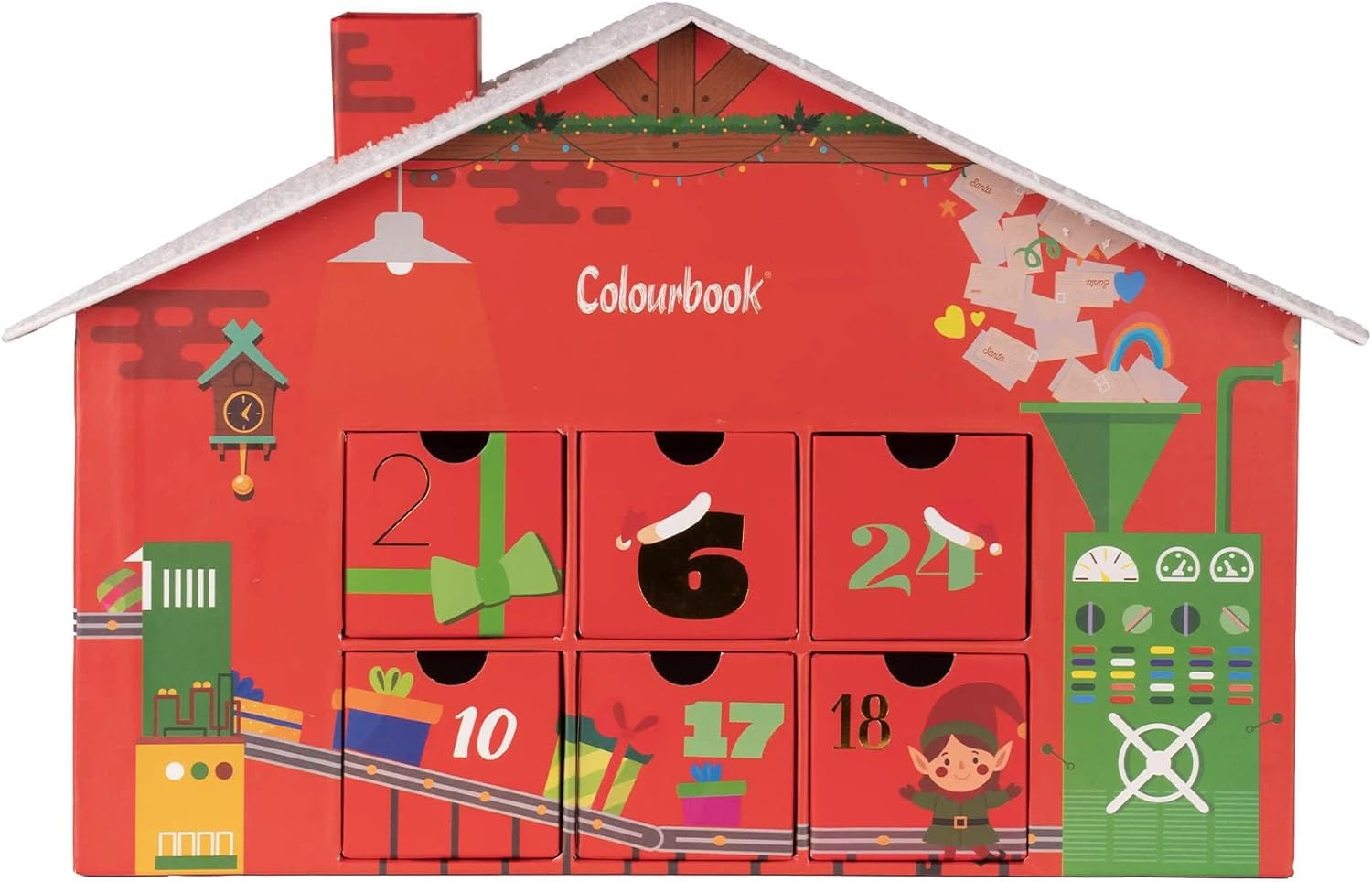 Calendrier de l'Avent Colourbook Noël 2025 Arbre Noël Surprises Papeterie