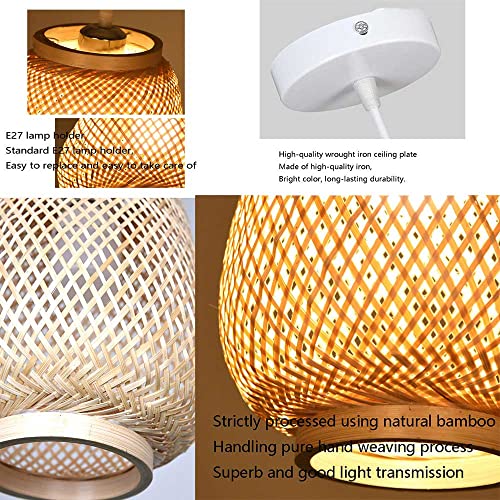 Lanterne rétro japonaise suspension style rustique lampe osier E27