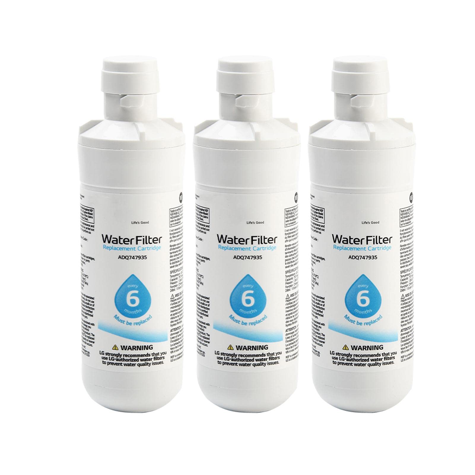 LT1000p - Filtro dell'acqua di ricambio, ricambio per frigorifero e casa, filtro originale per acqua e ghiaccio (3 pezzi)