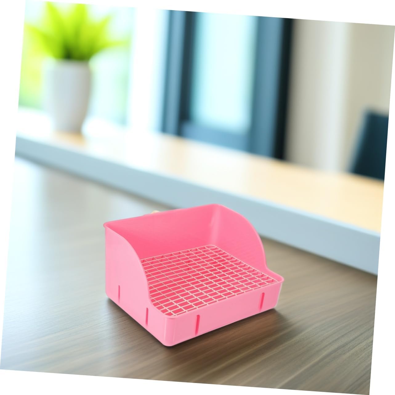 SUPVOX Pet Potty Training Toilet for Dogs Rabbits and Guinea Pigs Eco-Friendly Tear-Resistant Design with Wall to Contain Mess for Indoor Use Pink