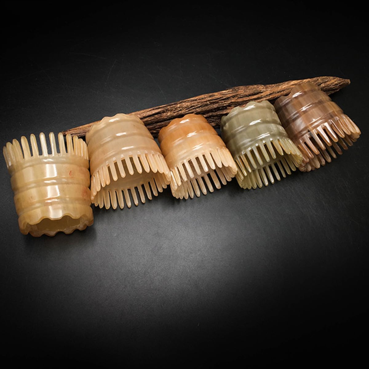 Cepillo Cabello de Cuerno Natural, Masajeador de Cuero Cabelludo | Peine de Masaje, Color Aleatorio, Plástico, Herramienta Manual para Peinar y Alisar