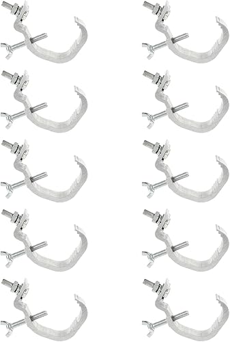 MILISTEN Gancho de techo, 10 abrazaderas de abrazaderas de montaje de aleación de aluminio resistente, abrazaderas de iluminación para luces de