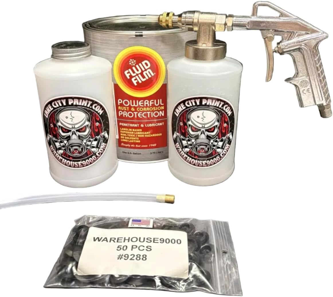 Amber FF Lanolin Undercoating Fluid Pro Undercoating Gun - 2 Wand Kit (2 W Quart Bottles)