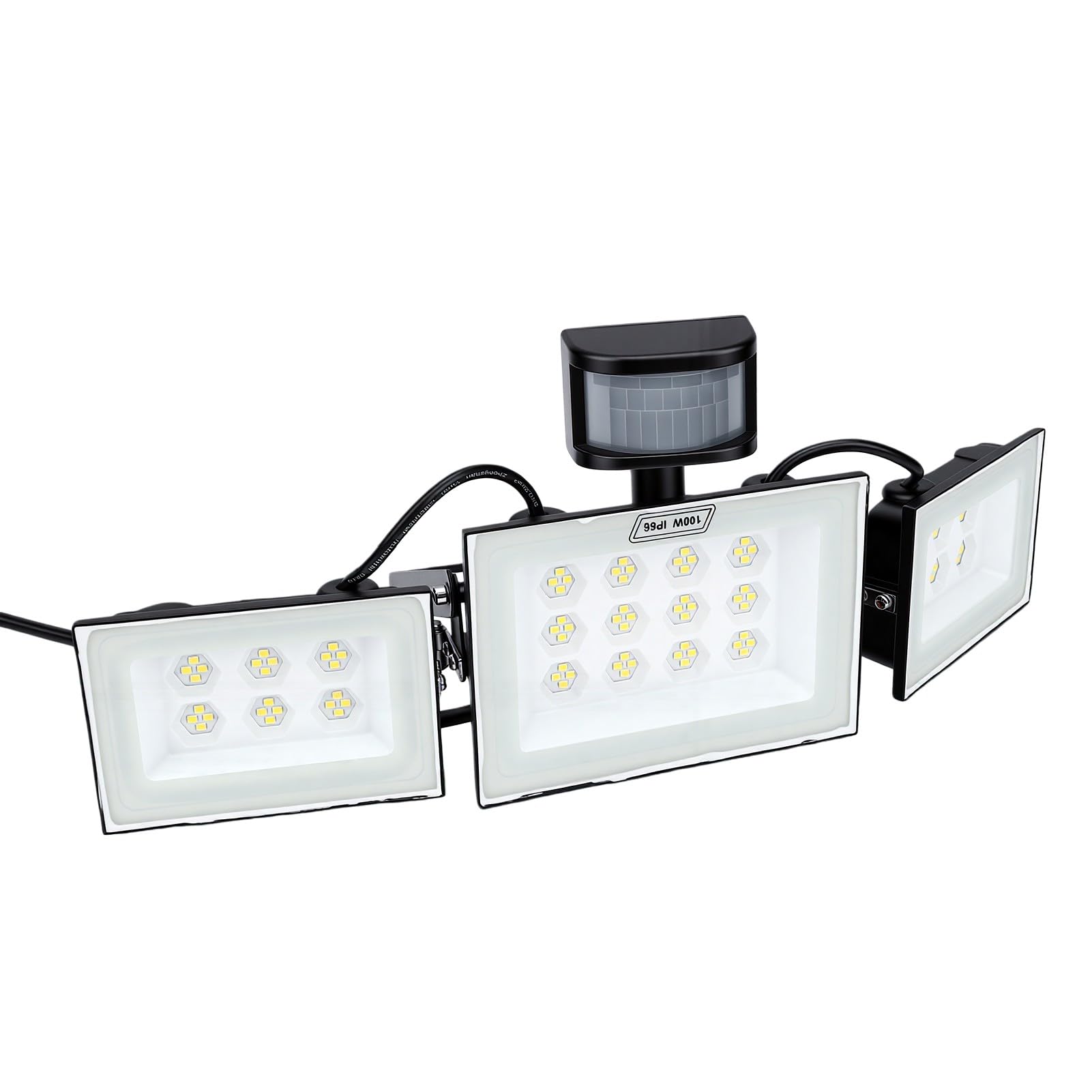 ZJchao LED Flood Light 100W 15000lm IP66 Zmierzch do Świtu PIR