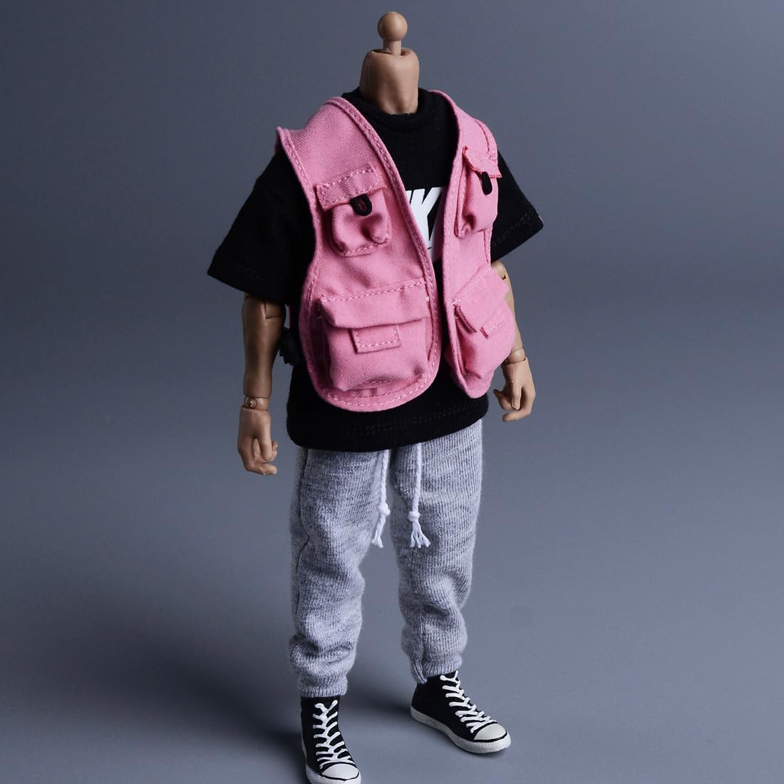 Meetoget PM005US - Overol de muñeca a escala 1/12, ropa de trabajo, chaleco para figura de acción de 6 pulgadas, color rosa