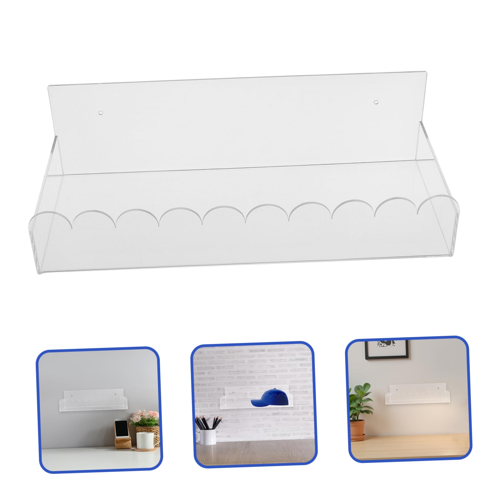 Organizador Gorras de Transparente de Béisbol de Acrílico | Montaje en Pared, Diseño Rectangular Elegante, para Dormitorio y Exposición, Ayuda a Mantener el Orden