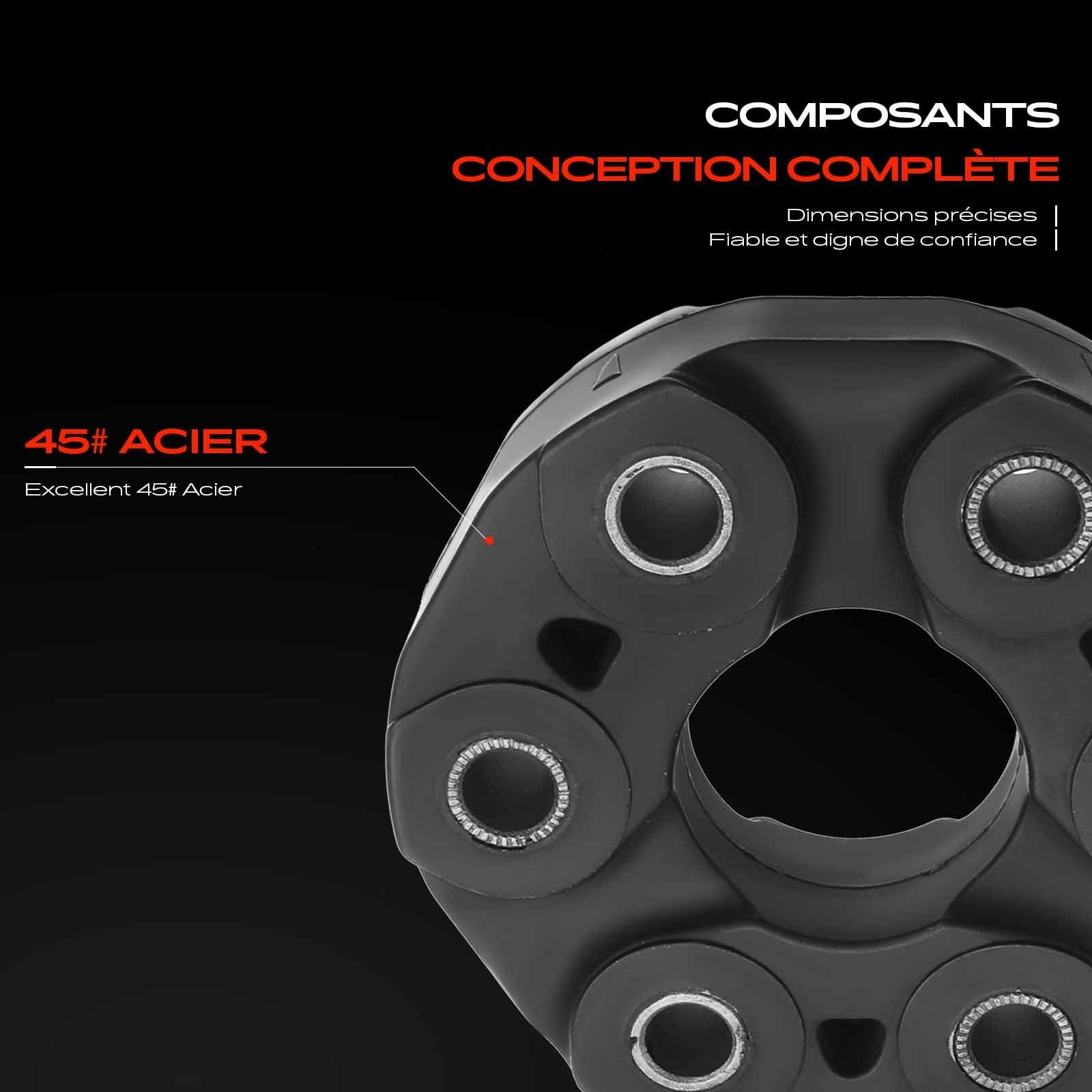 Frankberg Disque flexible d'arbre de transmission Cardan 26111229065 | Compatible avec: Série 3 E46, Coupé Série 3 E46, Série 8 E31, Série 5 E39, Série 5 Touring E39, Série 7 E38