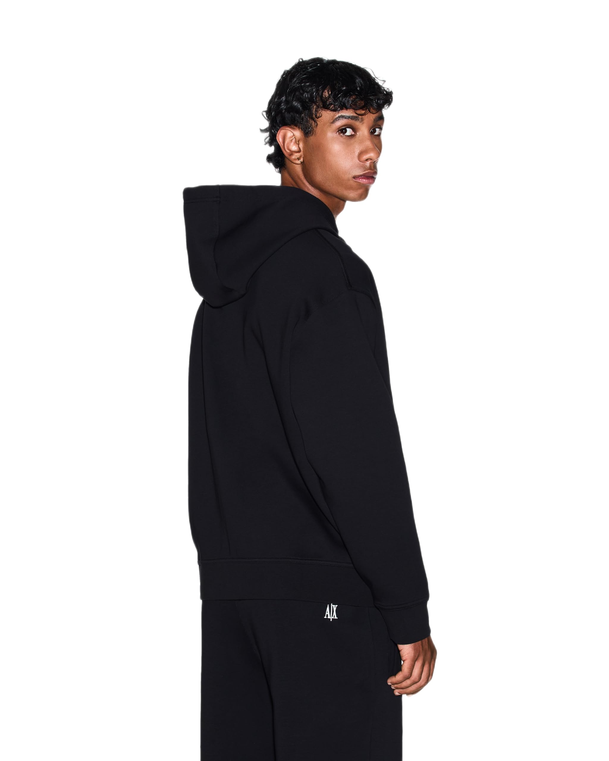 Armani Exchange Icon Project, Emboidered Logo, Full Zip Felpa con Cappuccio Uomo (Pacco da 1)
