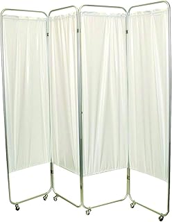 Standard 3-Panel Privacy Screen with casters - White 6 mil Vinyl, 48