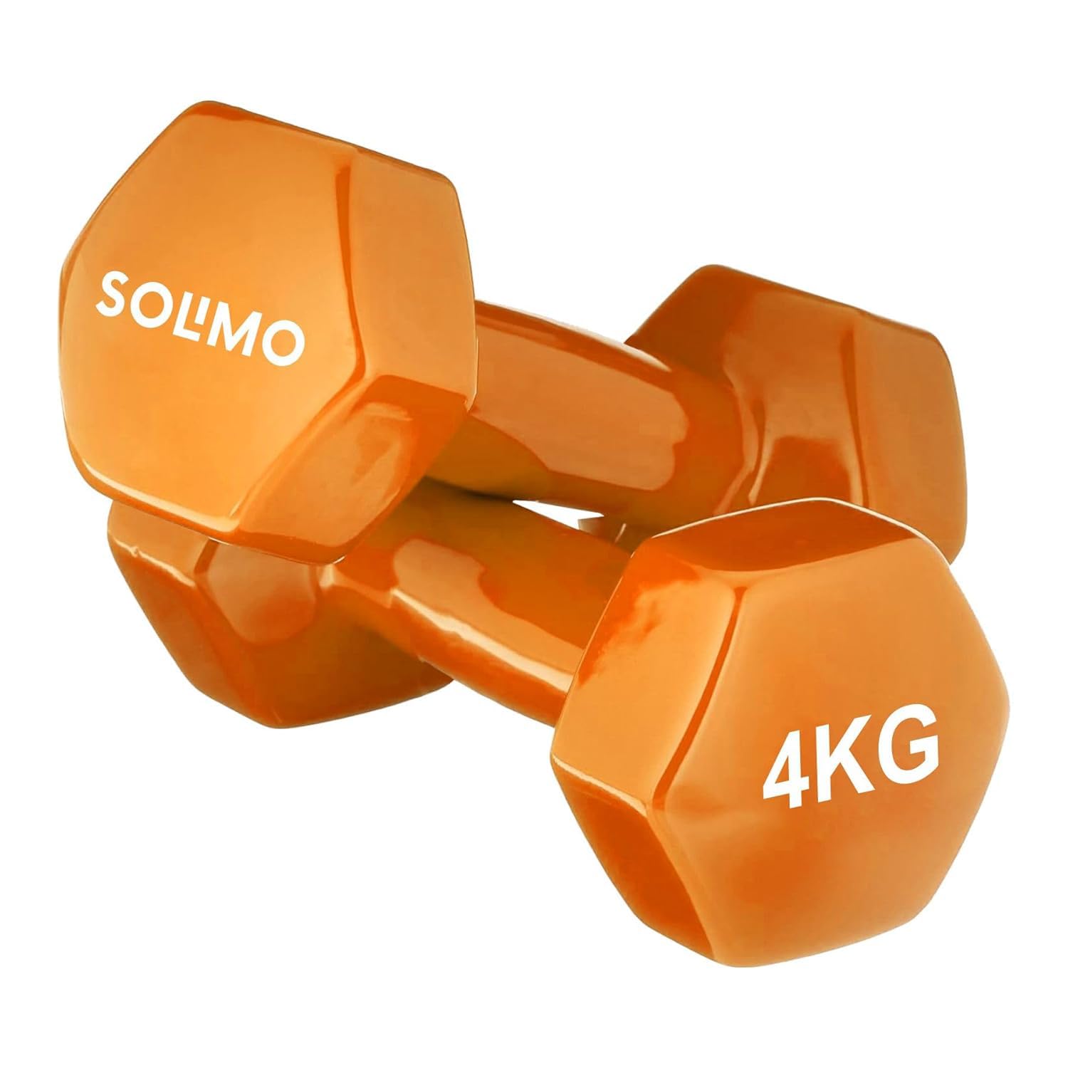 Amazon Brand - Solimo Vinyl Dumbbell 4 Kg, Set of 2 (Orange)-image-7